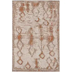 Photo of Brown Rust Distressed Area Rug