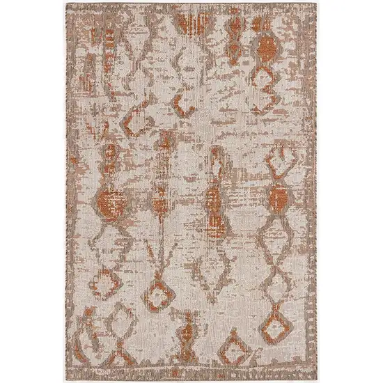 Beige and Brown Abstract Area Rug Photo 6