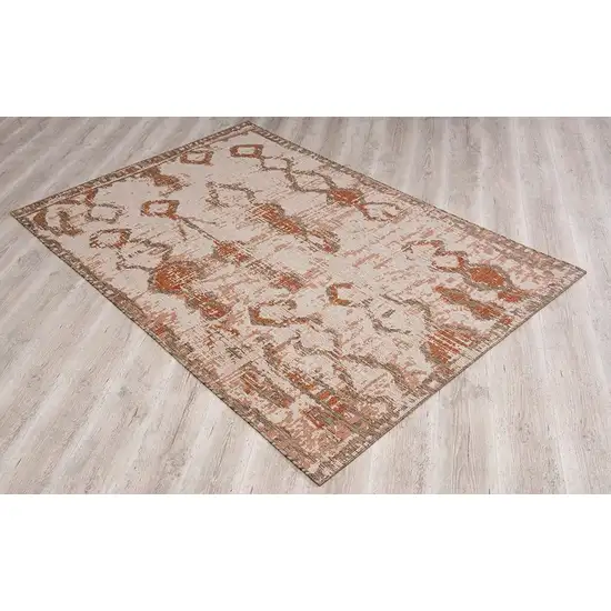 Brown Rust Distressed Area Rug Photo 7