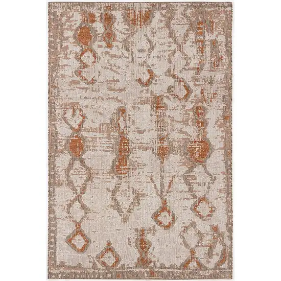 Brown Rust Distressed Area Rug Photo 1