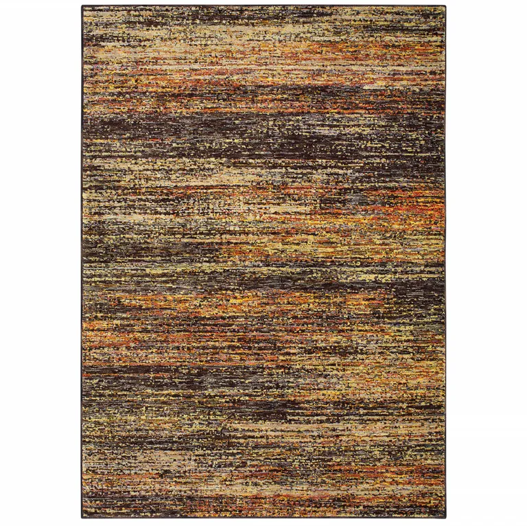 Brown Rust Red Gold Orange And Tan Abstract Power Loom Stain Resistant Area Rug Photo 1