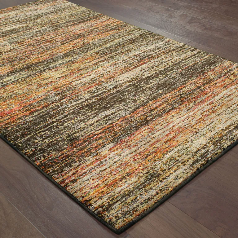 Brown Rust Red Gold Orange And Tan Abstract Power Loom Stain Resistant Area Rug Photo 4