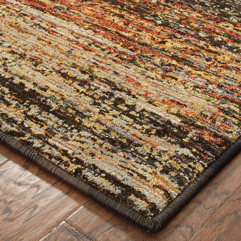 Brown Rust Red Gold Orange And Tan Abstract Power Loom Stain Resistant Area Rug Photo 3