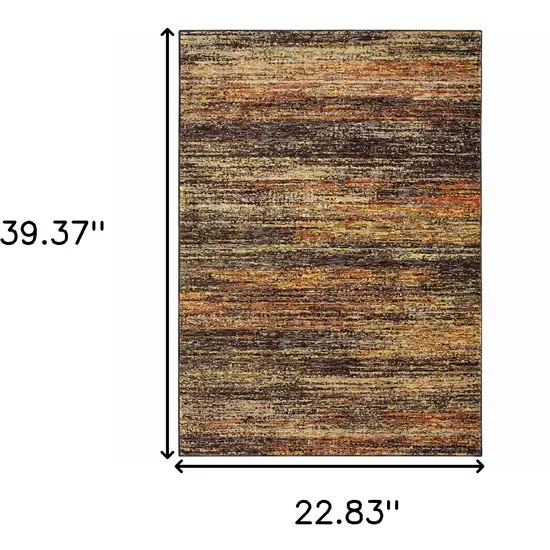 Brown Rust Red Gold Orange And Tan Abstract Power Loom Stain Resistant Area Rug Photo 5