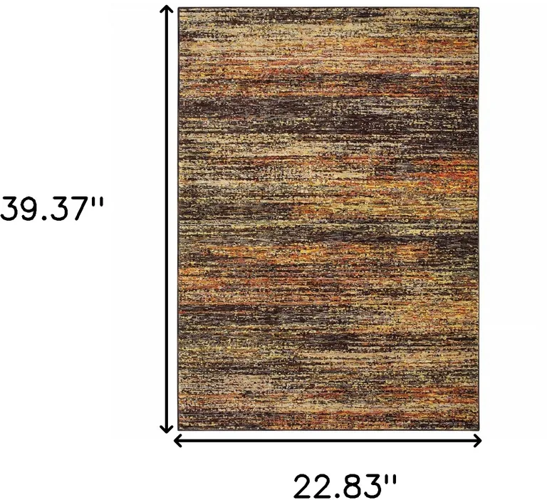 Brown Rust Red Gold Orange And Tan Abstract Power Loom Stain Resistant Area Rug Photo 5