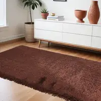 Photo of Brown Shag Hand Tufted Area Rug