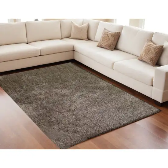 Brown Shag Hand Tufted Area Rug Photo 1