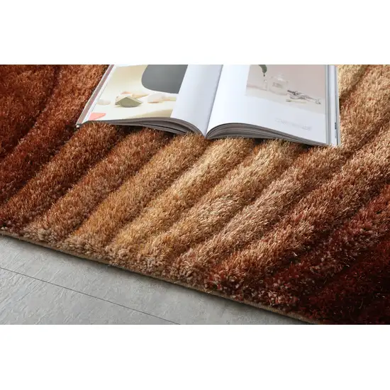 Brown Shag Hand Tufted Area Rug Photo 6