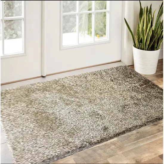 Brown Shag Hand Tufted Area Rug Photo 1