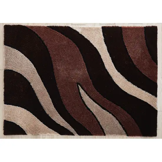 Brown Shag Hand Tufted Area Rug Photo 2