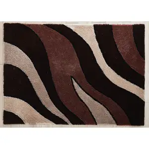 Photo of Brown Shag Hand Tufted Area Rug