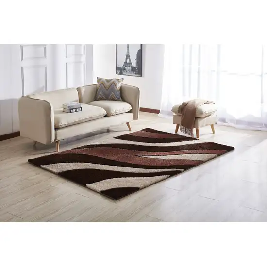 Brown Shag Hand Tufted Area Rug Photo 7