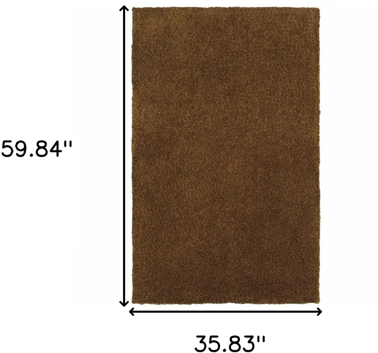 Brown Shag Tufted Handmade Stain Resistant Area Rug Photo 4