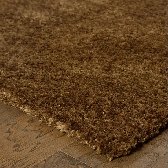 Brown Shag Tufted Handmade Stain Resistant Area Rug Photo 3