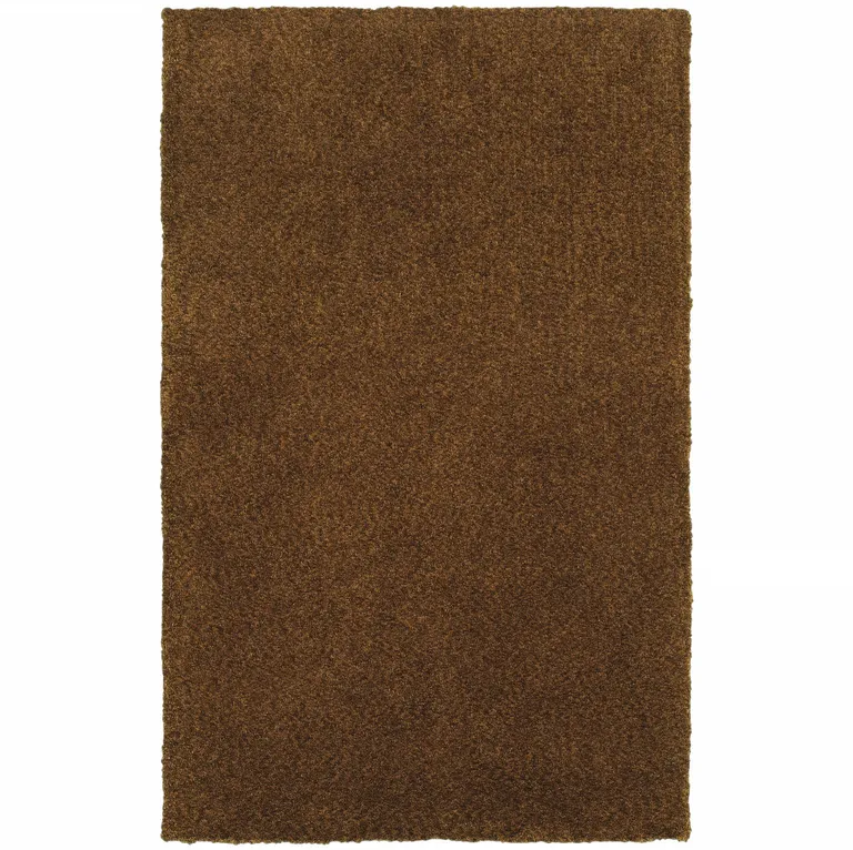 Brown Shag Tufted Handmade Stain Resistant Area Rug Photo 1