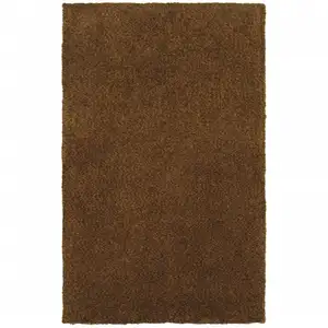 Photo of Brown Shag Tufted Handmade Stain Resistant Area Rug