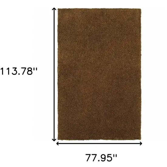 Brown Shag Tufted Handmade Stain Resistant Area Rug Photo 4