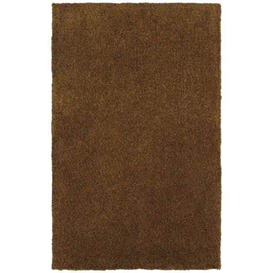 Brown Shag Tufted Handmade Stain Resistant Area Rug Photo 1