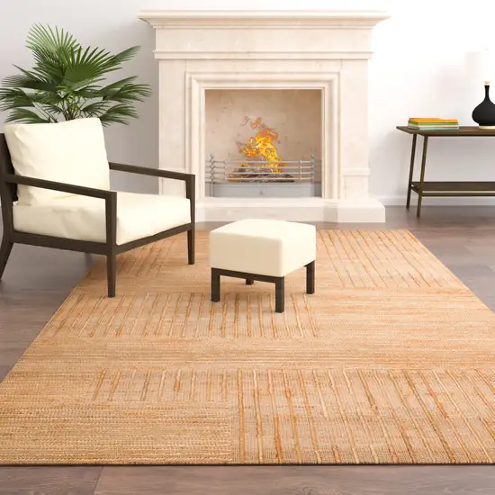 Brown Striped Hand Woven Area Rug Photo 7