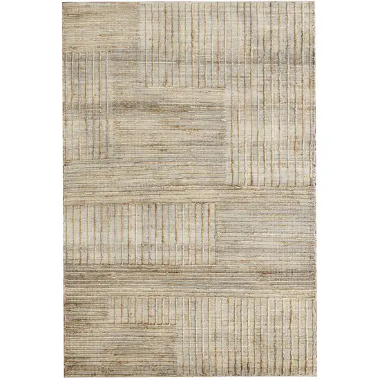 Brown Striped Hand Woven Area Rug Photo 1