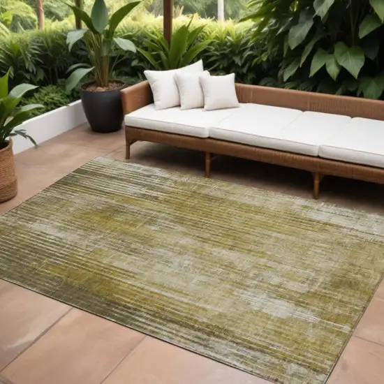 Brown Striped Washable Non Skid Indoor Outdoor Area Rug Photo 1