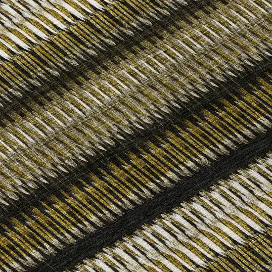 Brown Striped Washable Non Skid Indoor Outdoor Area Rug Photo 6