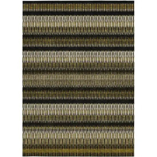 Brown Striped Washable Non Skid Indoor Outdoor Area Rug Photo 7