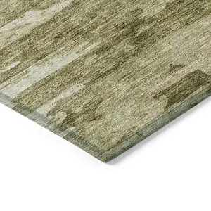 Photo of Brown Taupe And Beige Abstract Washable Indoor Outdoor Area Rug