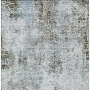 Photo of Brown Taupe And Gray Abstract Washable Indoor Outdoor Area Rug