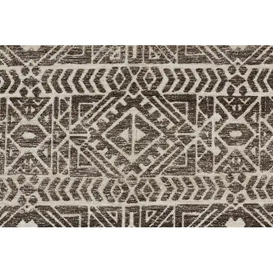 Brown Taupe And Ivory Striped Stain Resistant Area Rug Photo 8