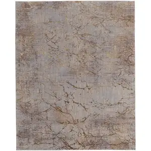 Photo of Brown Taupe and Tan Abstract Power Loom Area Rug