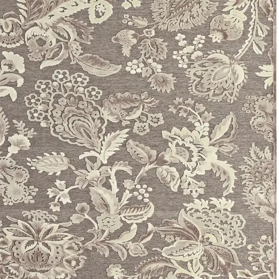 Brown Taupe and Tan Floral Power Loom Area Rug Photo 7