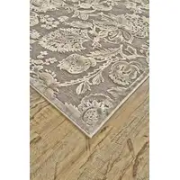 Photo of Brown Taupe and Tan Floral Power Loom Area Rug