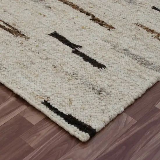 Brown Wool Abstract Hand Woven Area Rug Photo 3