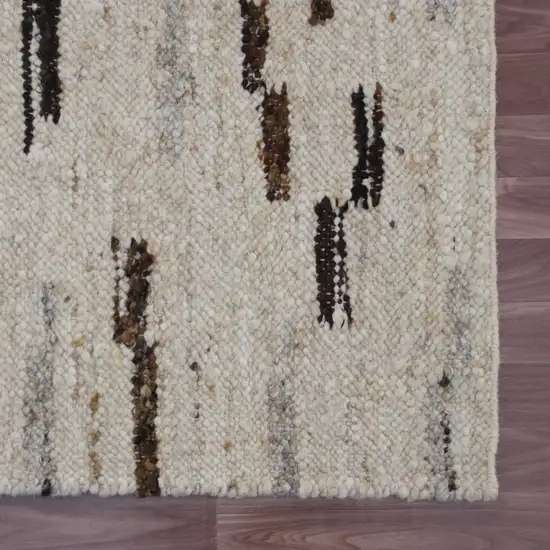 Brown Wool Abstract Hand Woven Area Rug Photo 5