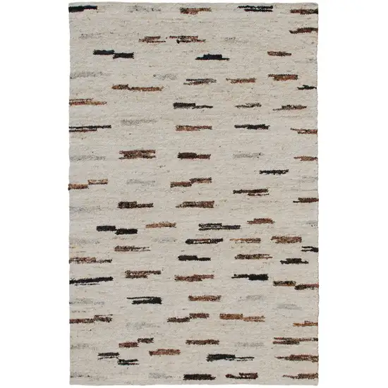 Brown Wool Abstract Hand Woven Area Rug Photo 1