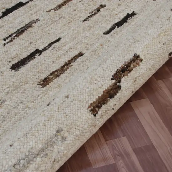 Brown Wool Abstract Hand Woven Area Rug Photo 4