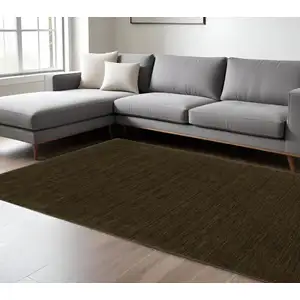 Photo of Brown Wool Hand Tufted Area Rug