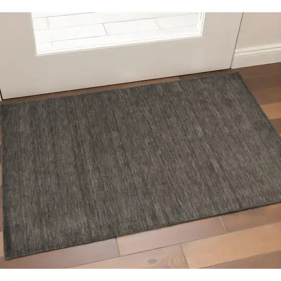 Brown Wool Hand Woven Area Rug Photo 1