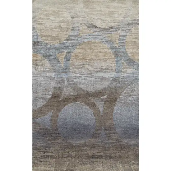 Brown and Beige Abstract Area Rug Photo 2