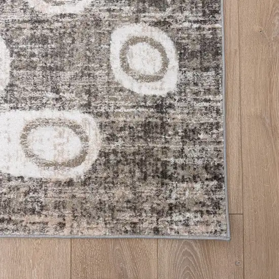 Brown and Beige Abstract Area Rug Photo 4