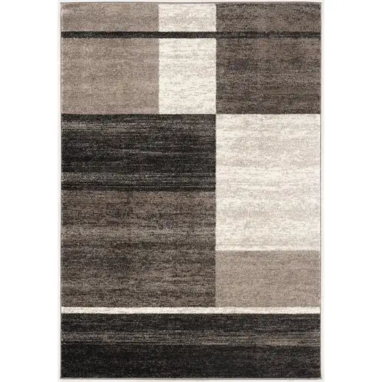 Brown and Beige Abstract Blocks Area Rug Photo 2