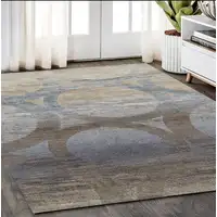Photo of Brown and Beige Abstract Geometric Area Rug