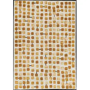 Photo of Brown and Beige Geometric Non Skid Area Rug