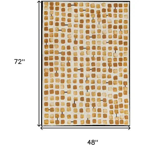 Brown and Beige Geometric Non Skid Area Rug Photo 3