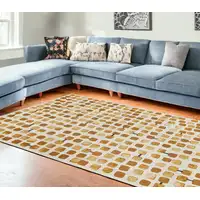Photo of Brown and Beige Geometric Non Skid Area Rug
