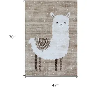 Photo of Brown and Beige Juvenile Animals Youthful Area Rug