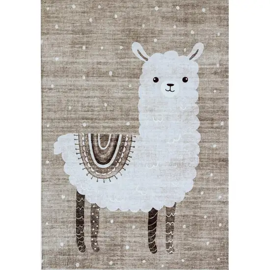 Brown and Beige Juvenile Animals Youthful Area Rug Photo 2