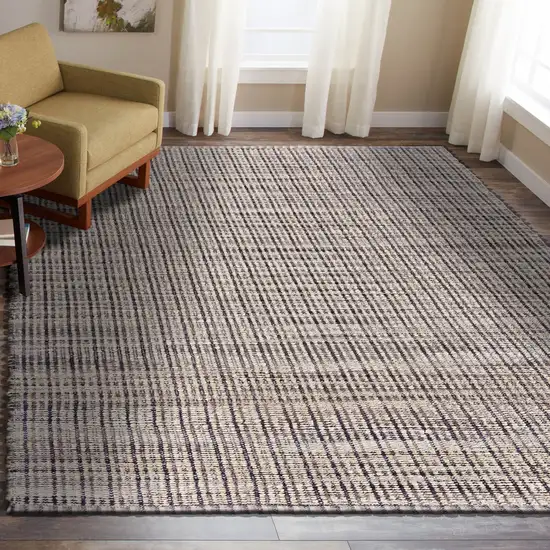 Brown and Beige Toned Jute Area Rug Photo 8