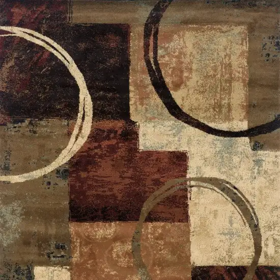 Brown And Black Abstract Geometric Area Rug Photo 6